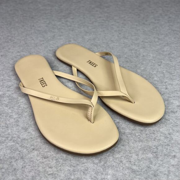 Tkees Beige Foundation Matte Flip Flop Sandals Size 7 - Picture 1 of 7